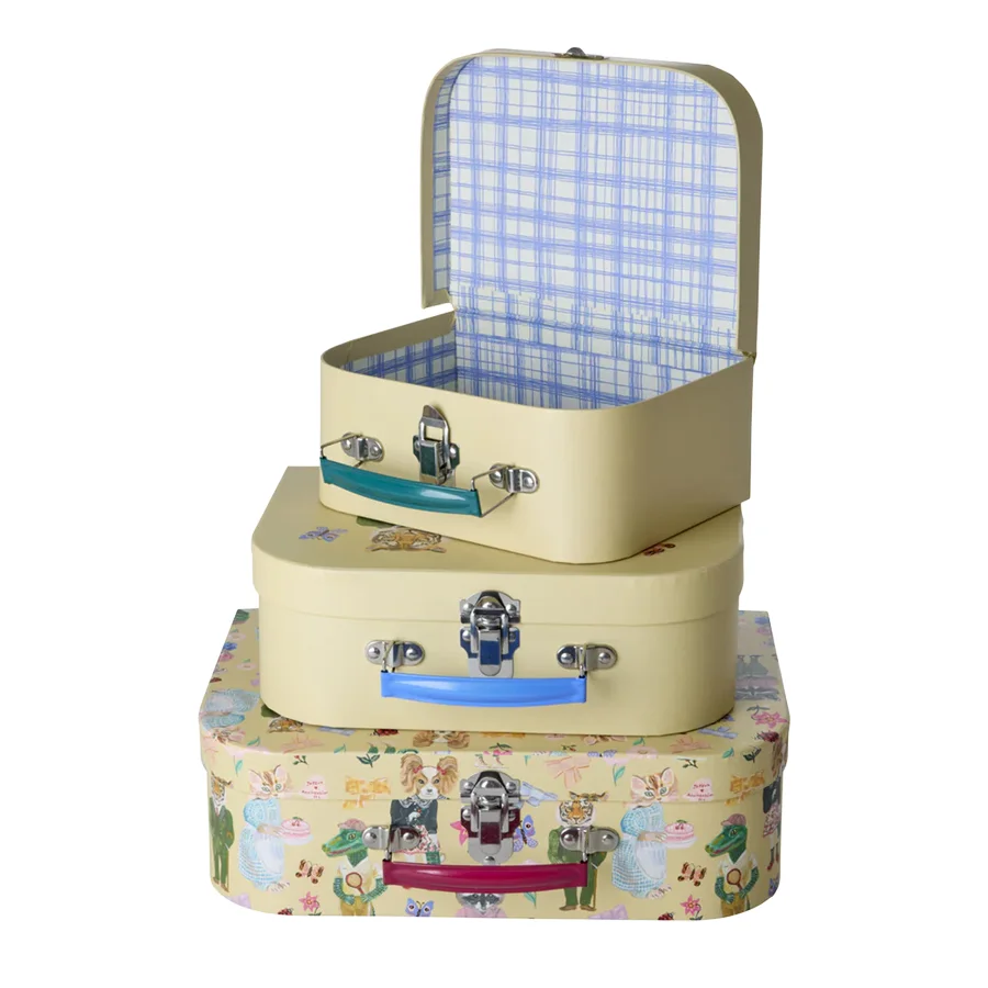Rice Papkuffert 3-pak med Nathalie Lété Print, Creme