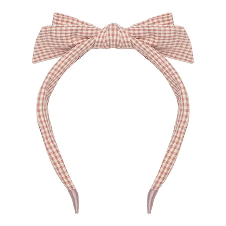 Haarreifen Gingham Edie Bow, brown vichy karo, Mimi & Lula
