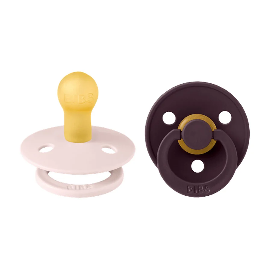 BIBS Colour Drop 2er-Pack Schnuller Größe 1, Petal & Plum