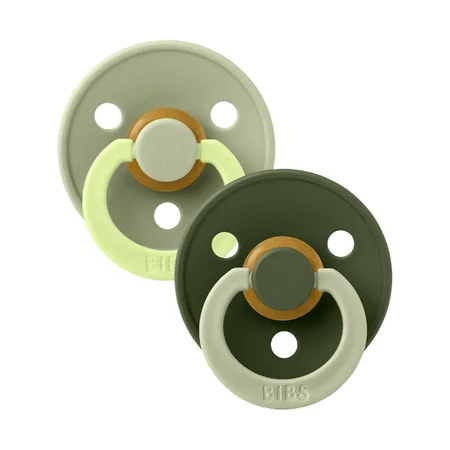 BIBS Colour Studio Fusion 2er-Pack Schnuller Größe 2, Sage & Huntergreen