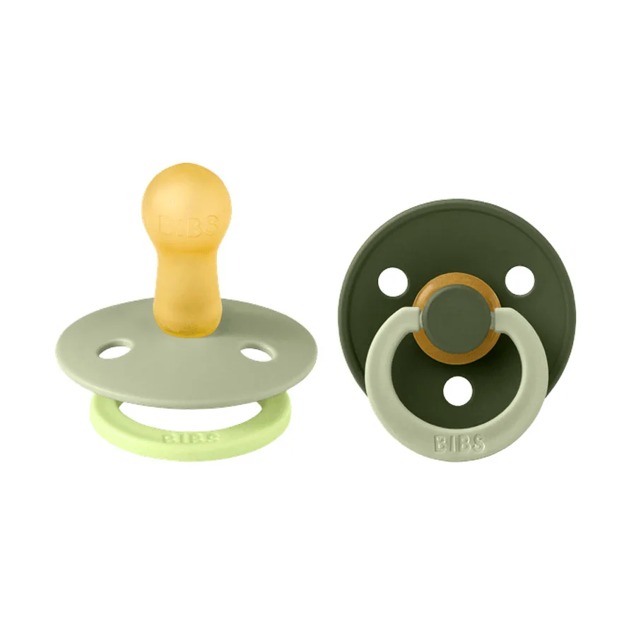 BIBS Colour Studio Fusion 2er-Pack Schnuller Größe 2, Sage & Huntergreen