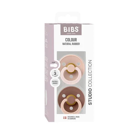 BIBS Colour Studio Fusion 2er-Pack Schnuller Größe 3, Blush & Woodchuck