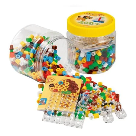 Hama maxi perler, 400 stk og 2 perleplader - gul