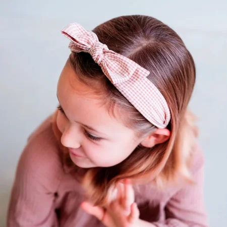 Haarreifen Gingham Edie Bow, brown vichy karo, Mimi & Lula