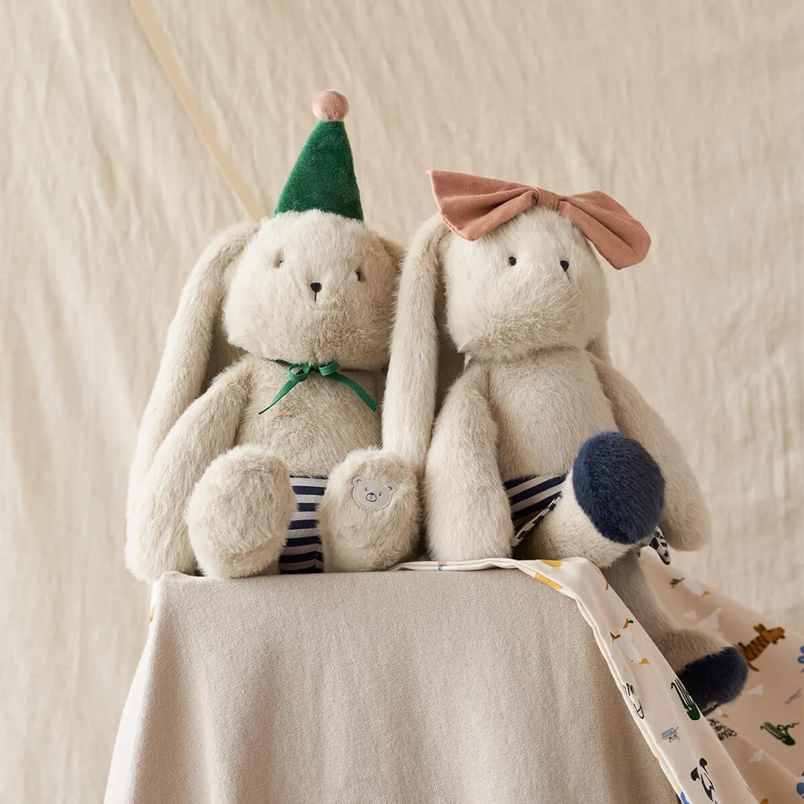 Liewood Babette Kaninchen Celebration Teddybär, Mist/Navy Stripe Mix