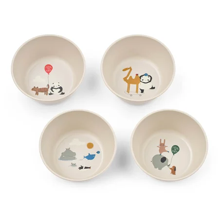 Liewood Cees 4er-Pack Schalen, Around the World/Sandy