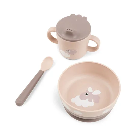 Done by Deer Foodie første spisesæt Happy clouds, powder