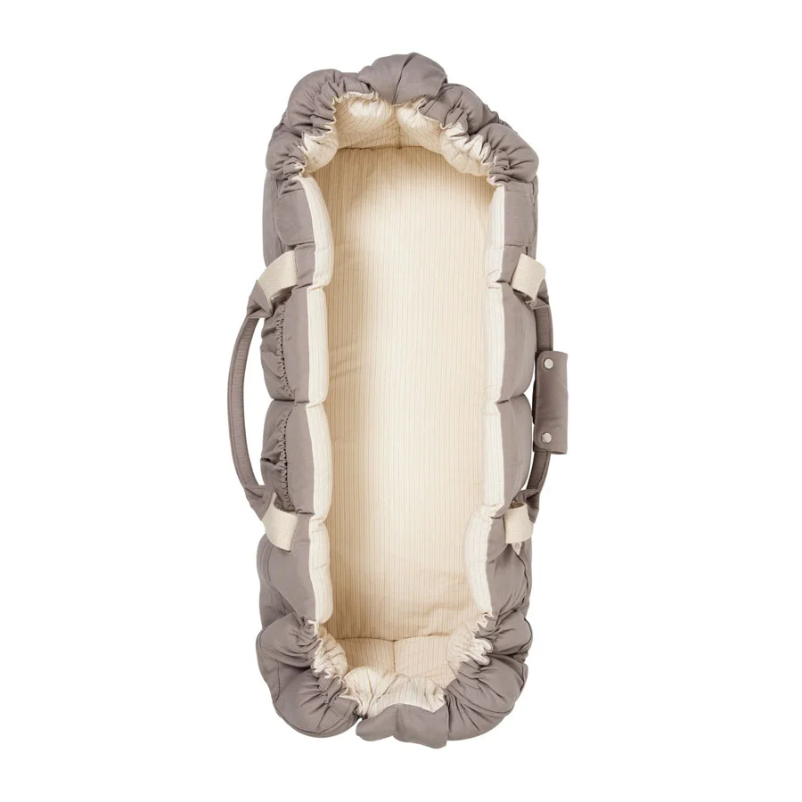 Copenhagen Colors Multifunktionelle Babytrage 2.0, dark grey med cream solid stripe