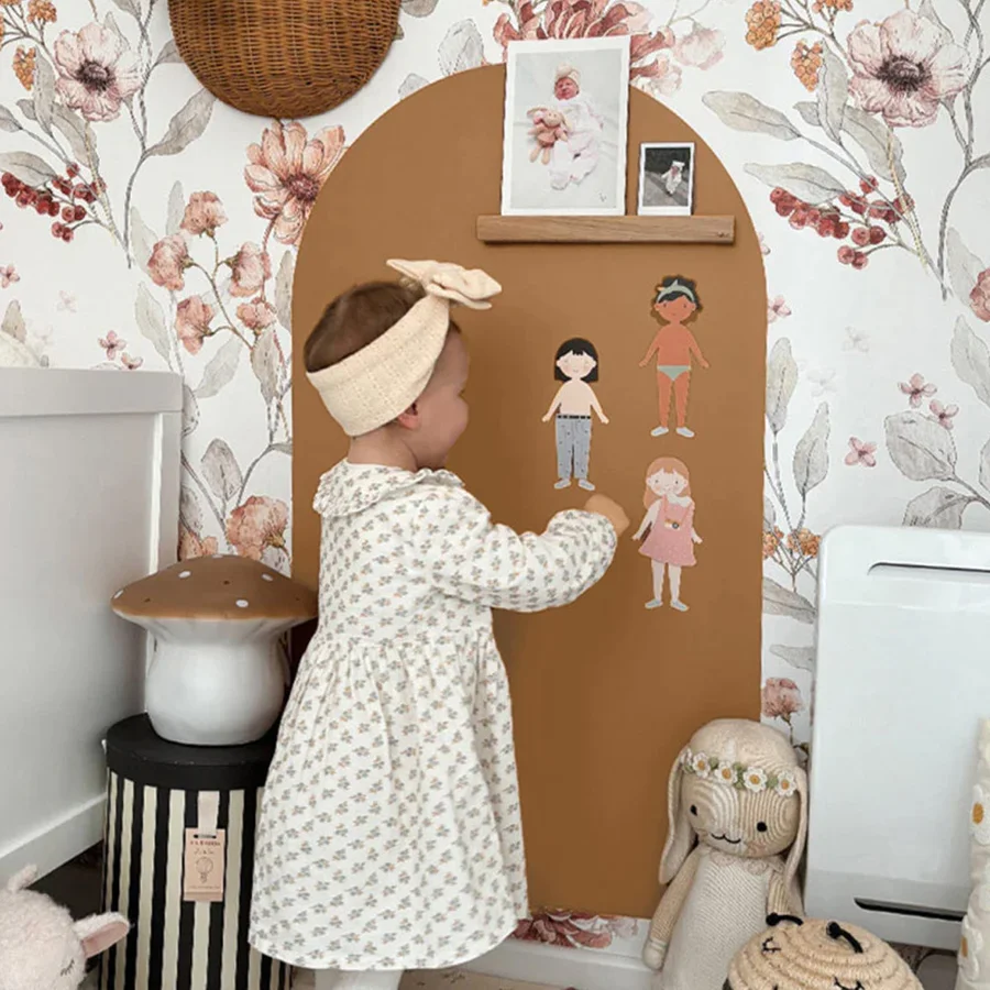 Ferflex® Round Top Magnetische Tapetenwand - 1 m x 58 cm, Karamell