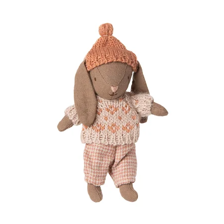 Maileg Winterkaninchen Micro, Braun - Rose