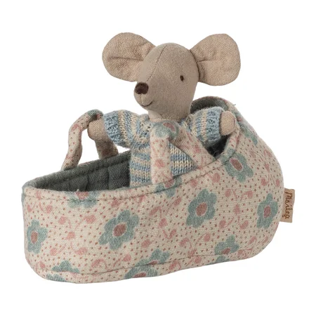 Maileg Babymaus in der Babytrage - Blau