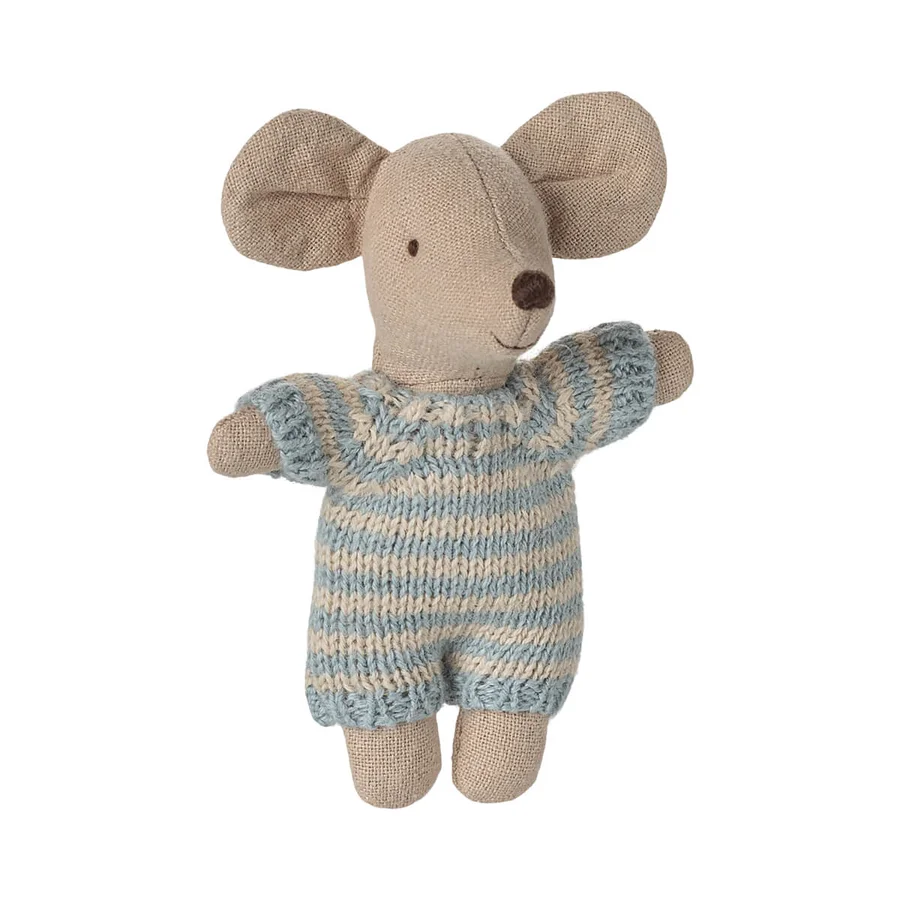 Maileg Babymaus in der Babytrage - Blau