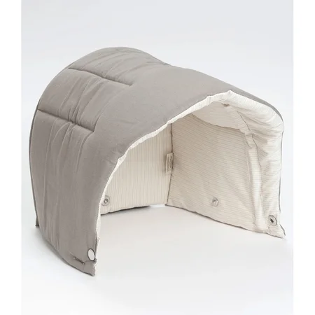 Copenhagen Colors multifunktionales Verdeck für Babylift, dunkelgrau einfarbig mit cremefarbenen Streifen