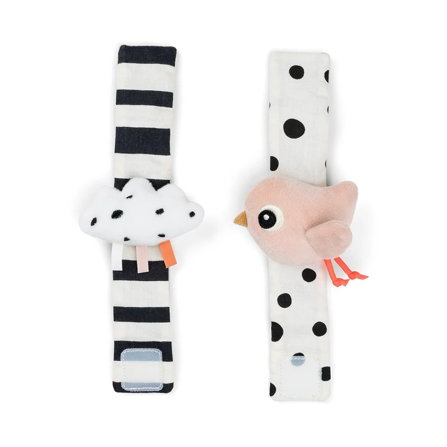 Handgelenks-Rassel 2er-Pack, Happy clouds powder, Done by Deer 