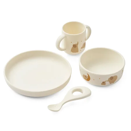 Liewood Vivi Geschirrset mit Print, Elephant/Creme De La Creme