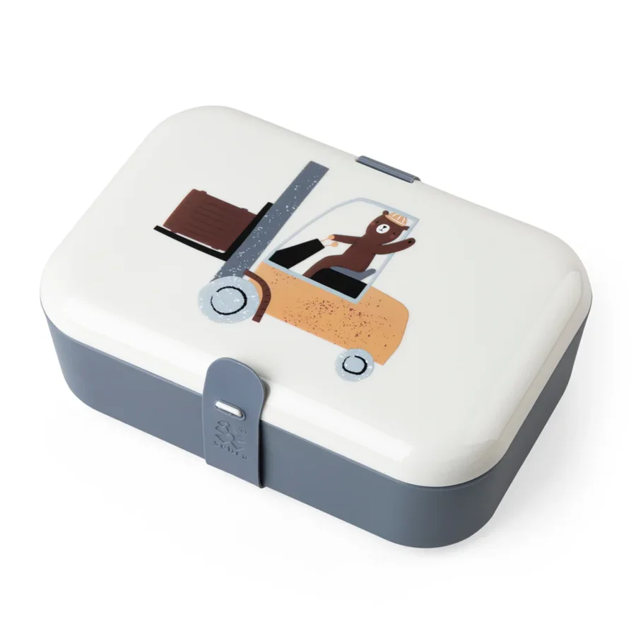 Brotdose mit Silikonband, fleißige Baumeister, Sebra 