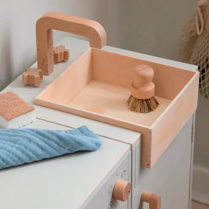 Sebra KIDchen Spülbecken aus Holz, beige