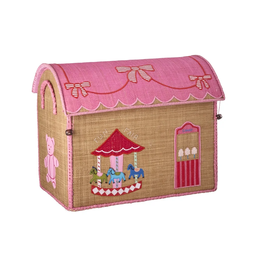 Rice Opbevaringskurv, Pink Fun Fair - Mellem