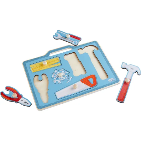 Haba træ knoppuslespil, værktøjskasse