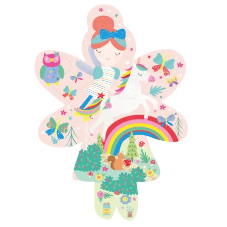 Kinderpuzzle, 20 Teile - Regenbogen-Fee, Floss & Rock