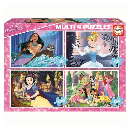 Educa Puzzlespiel 4-teilig, Disney-Prinzessinnen