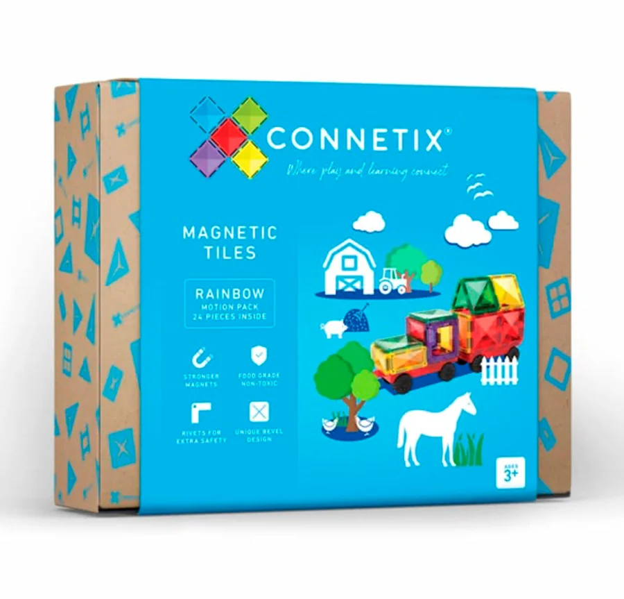 Connetix Magnetbausteine Rainbow Autos, 24 Teile