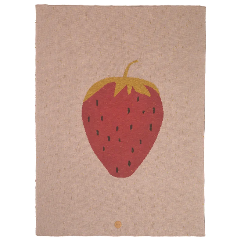 Ferm Living babytæppe, jordbær