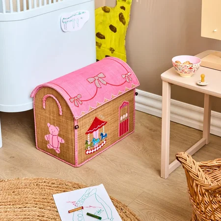 Rice Opbevaringskurv, Pink Fun Fair - Mellem