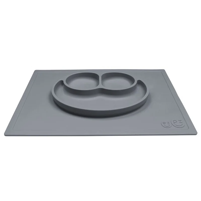 Ezpz Happy Mat - tallerken og dækkeserviet i et - grå