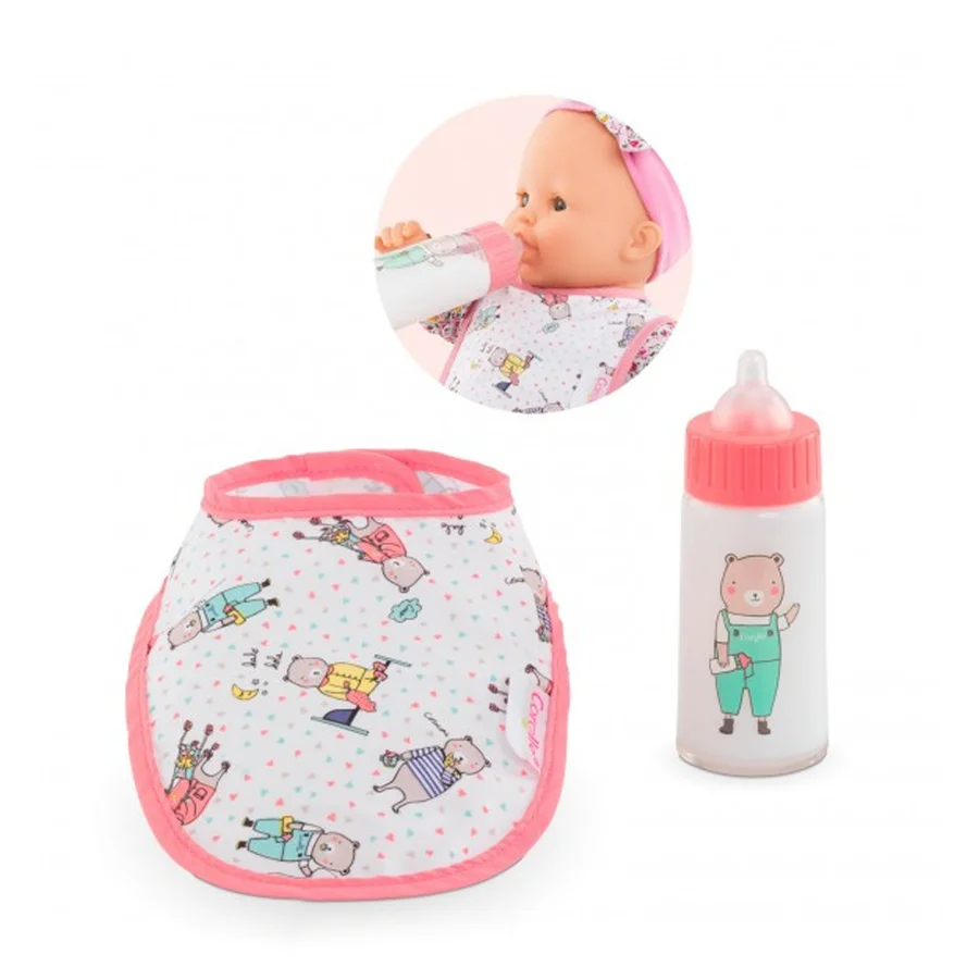 Corolle Puppenzubehör, Zauberflasche und Lätzchen