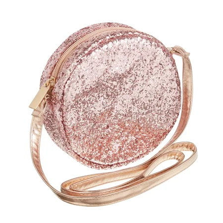 Mimi og Lula rund taske, rosa glimmer