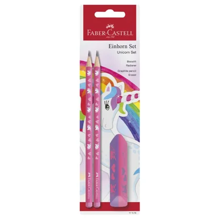 Faber-Castell 2 Bleistifte + Radiergummi, Einhorn