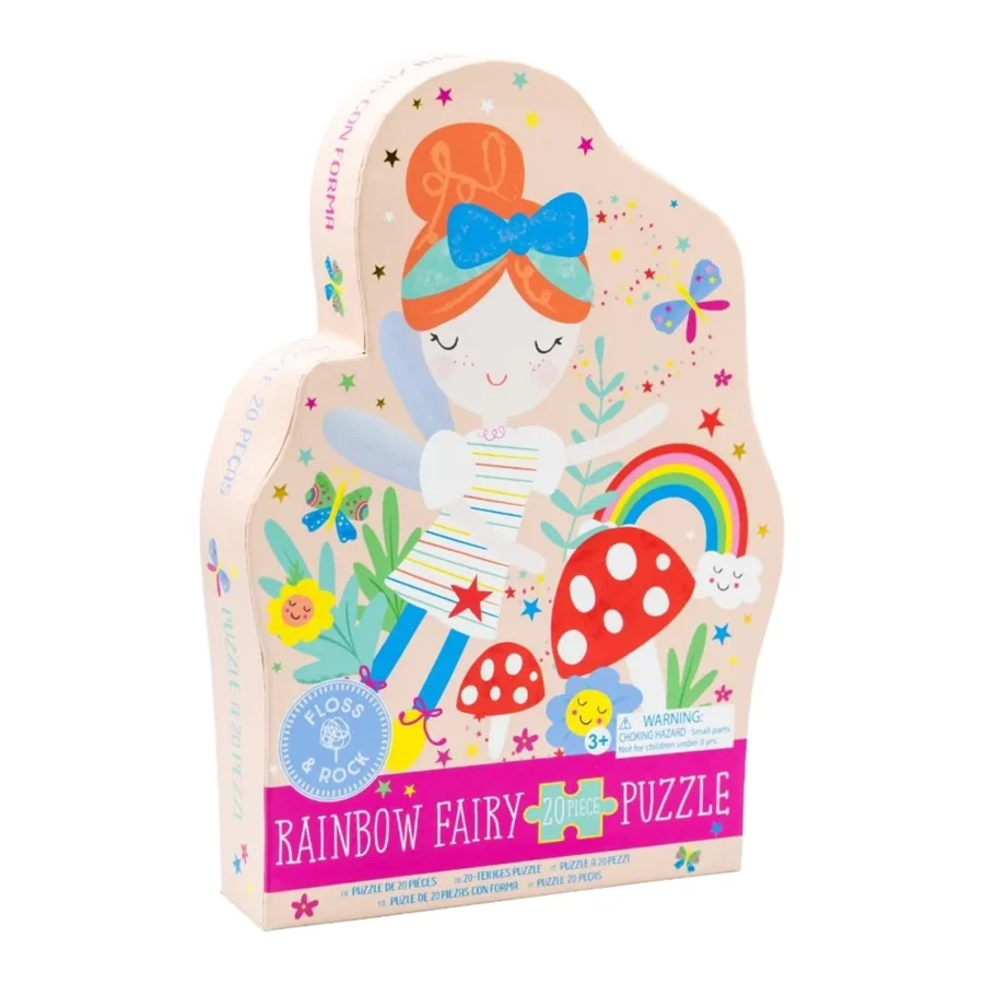 Kinderpuzzle, 20 Teile - Regenbogen-Fee, Floss & Rock