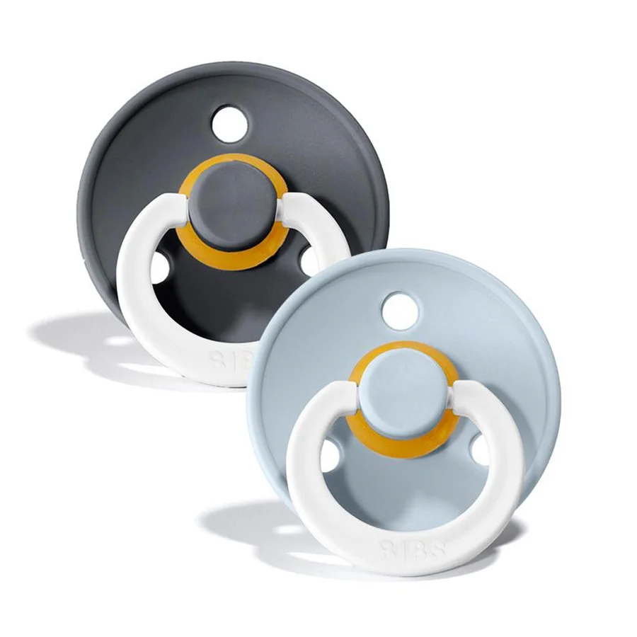 Bibs 2-pak rund sut, str 2 - Iron NIGHT/Baby Blue NIGHT