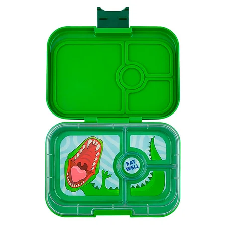 Yumbox Panino Madkasse M. 4 Rum, Jurassic Green/Dinosaur Tray