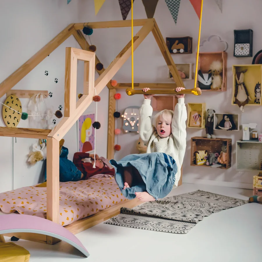 Lillagunga Trapez, Eiche, beige Seile, 2-2,80 m