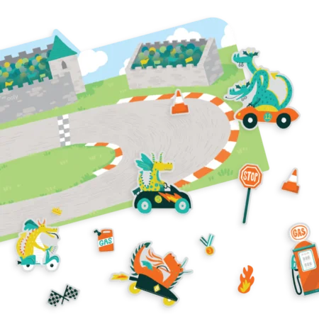 Ooly genanvendelige stickers, drage racerløb