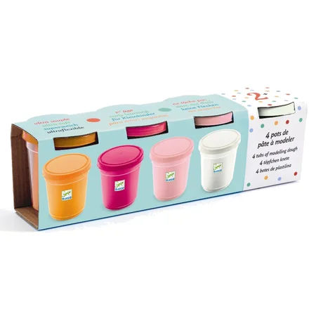 Djeco Modellervoks i Bøtter, Pastel Farver