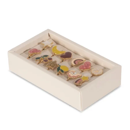 12er-Pack Fingerringe, multi color, Konges Sløjd 
