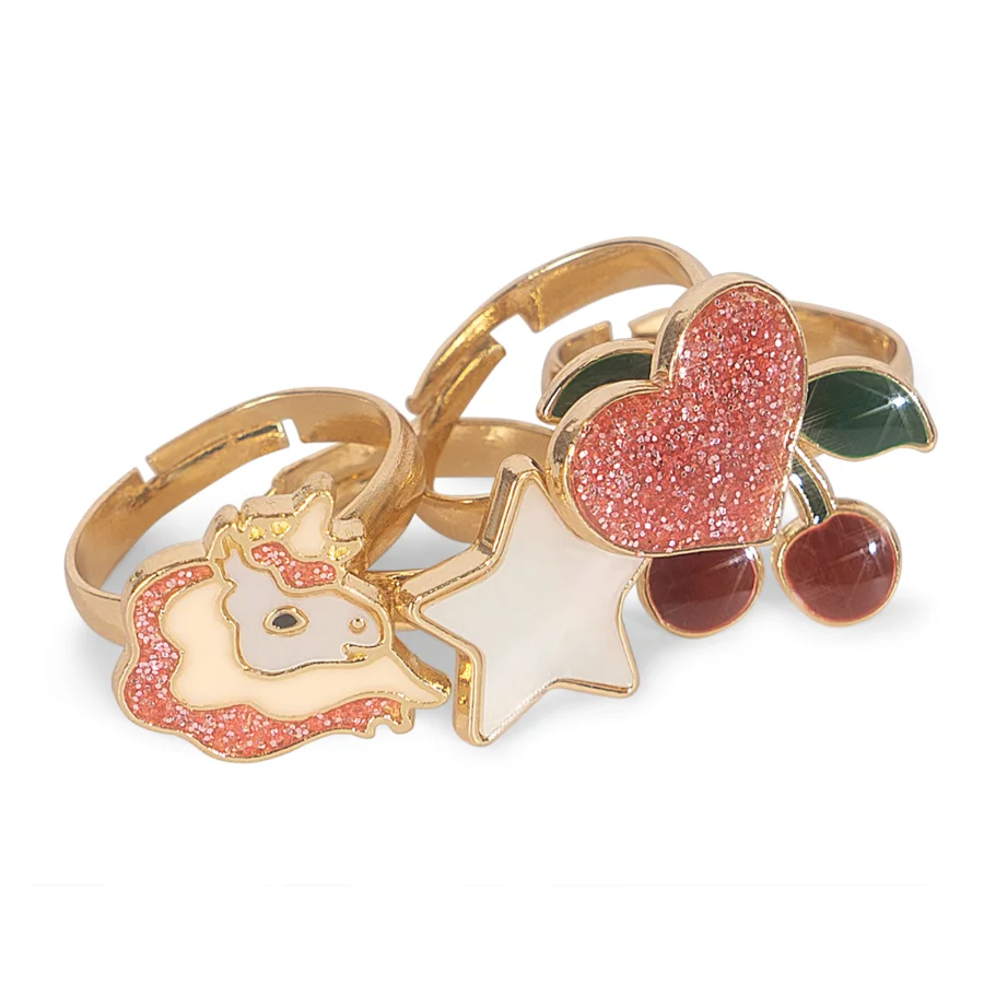 12er-Pack Fingerringe, multi color, Konges Sløjd 