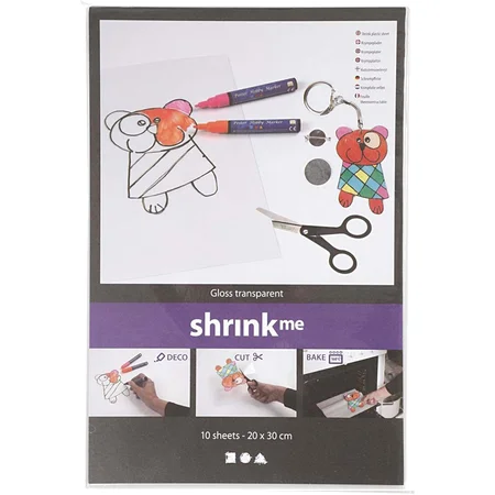 CC hobby krympeplast, 10 ark - gloss transparent