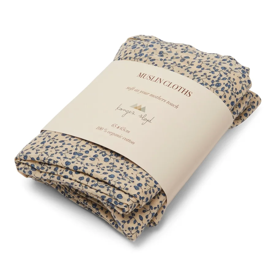 Konges Sløjd 3-pak stofbleer, Blue Blossom Mist