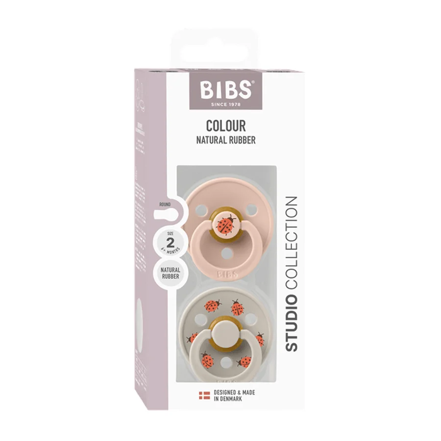 BIBS 2-Pak Studio Colour Sut Str 2 - Ladybug Blush Mix
