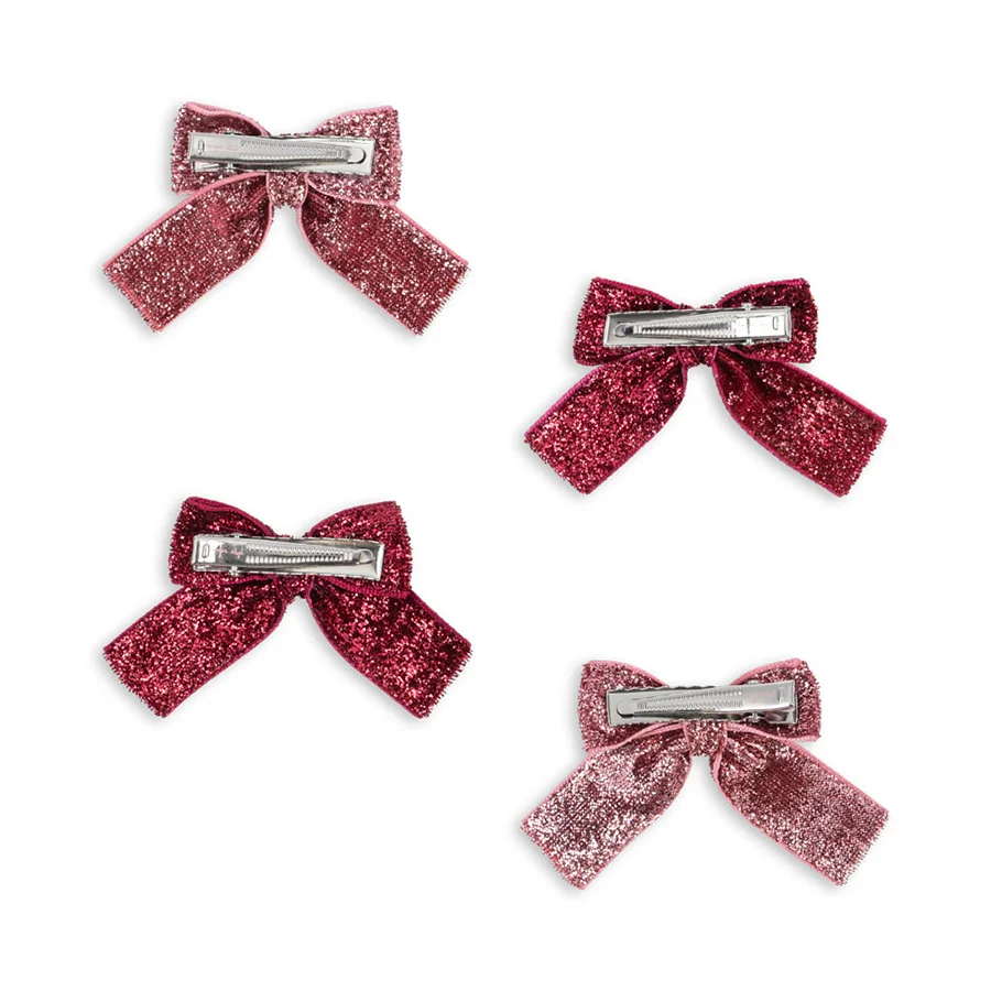 Konges Sløjd, 4-pak glimmer sløjfer til håret