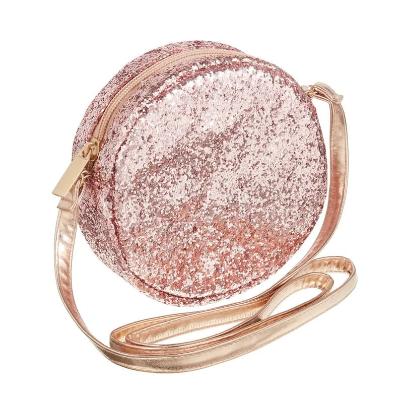 Mimi og Lula rund taske, rosa glimmer