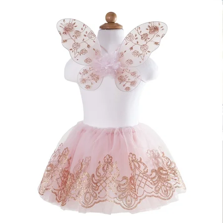 Great Pretenders udklædning, skørt og vinger - rose gold