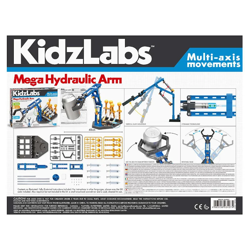 4M KidzLabs eksperiment legetøj, mega hydraulisk arm