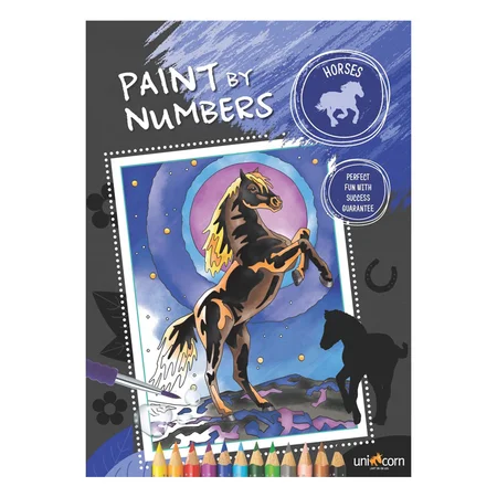 Malebog, farv efter numre - heste