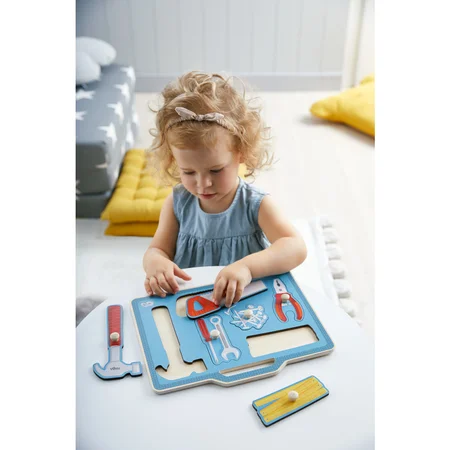 Haba træ knoppuslespil, værktøjskasse