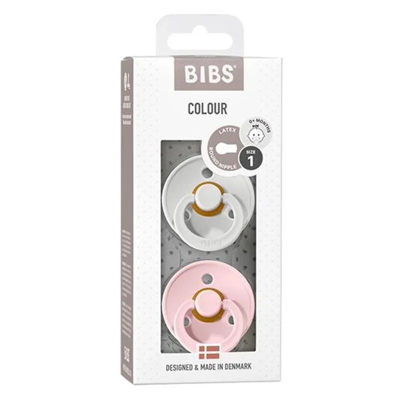 Bibs 2-pak rund sut, str 1 - Haze/Blossom